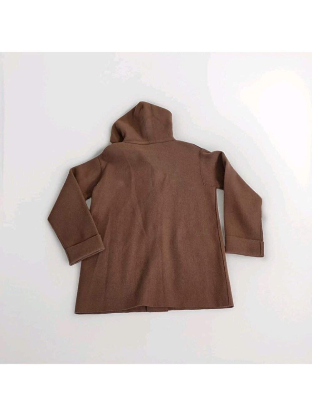 VTG Jones New York Signature Wool Blend Coat Womens S Hooded Camel Brown Clasp - Picture 16 of 16
